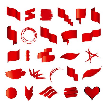 simsearch:400-07829145,k - Biggest collection of vector red flags Photographie de stock - Aubaine LD & Abonnement, Code: 400-07634325