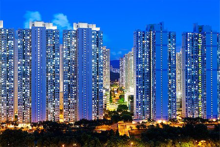 simsearch:400-04408741,k - Public Estate in Hong Kong at night Photographie de stock - Aubaine LD & Abonnement, Code: 400-07634385