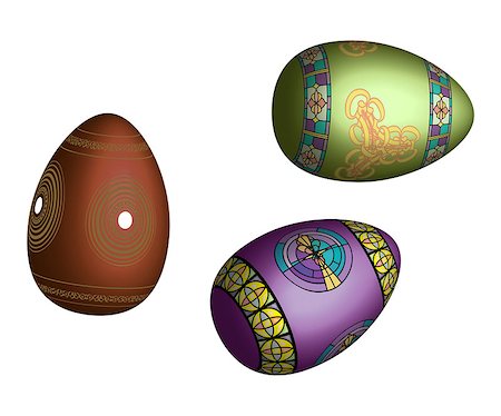 simsearch:400-04242338,k - Colorful easter eggs isolated on white background Photographie de stock - Aubaine LD & Abonnement, Code: 400-07634558