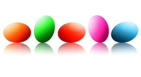 simsearch:400-04368497,k - Colorful Easter eggs isolated in white background Fotografie stock - Microstock e Abbonamento, Codice: 400-07634560