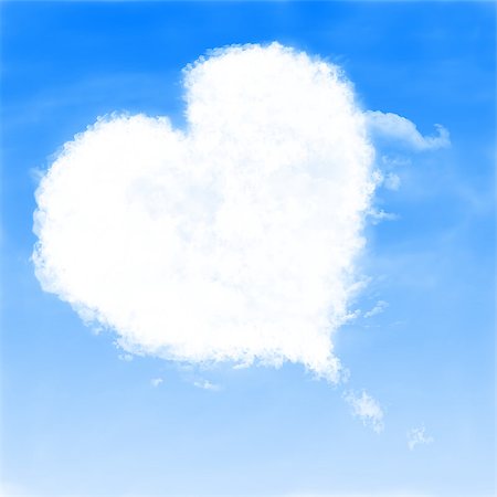 simsearch:400-09268408,k - Heart of clouds symbol of love. Stock Photo - Budget Royalty-Free & Subscription, Code: 400-07634615