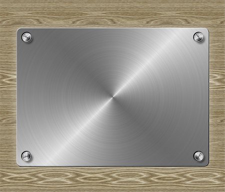 simsearch:400-07429824,k - Abstract metal plate on wood background template. Stock Photo - Budget Royalty-Free & Subscription, Code: 400-07634619