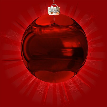 simsearch:400-05307881,k - Illustration of red Christmas background with big red ball. Stock Photo - Budget Royalty-Free & Subscription, Code: 400-07634642