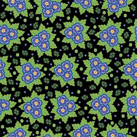 simsearch:400-07558492,k - Illustration of seamless floral background in lilac, blue, orange and green colours Fotografie stock - Microstock e Abbonamento, Codice: 400-07630081