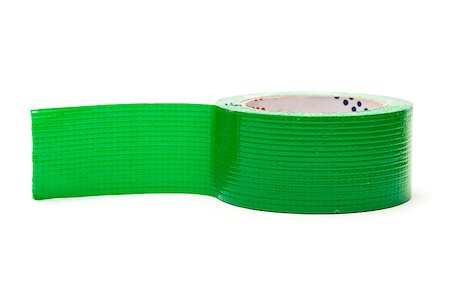 ruban-cache - Roll of Green Adhesive Tape, on white background Photographie de stock - Aubaine LD & Abonnement, Code: 400-07630116