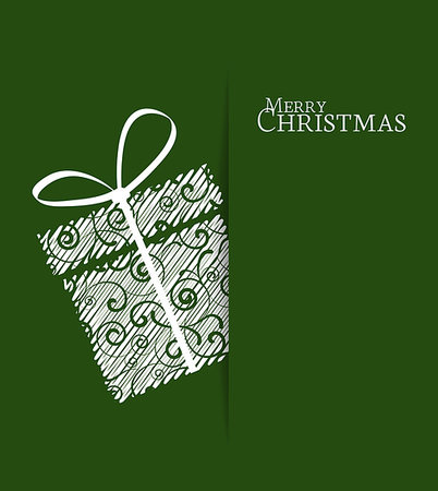 simsearch:400-08413509,k - Green background with Christmas gift Foto de stock - Super Valor sin royalties y Suscripción, Código: 400-07630187