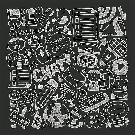 doodle communication background Stock Photo - Budget Royalty-Free & Subscription, Code: 400-07630237