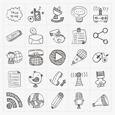 simsearch:400-07630248,k - 070212doodle_communication_pattern.eps Stock Photo - Budget Royalty-Free & Subscription, Code: 400-07630239