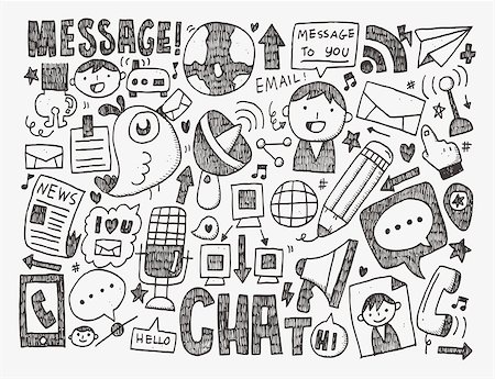 doodle communication background Stock Photo - Budget Royalty-Free & Subscription, Code: 400-07630247