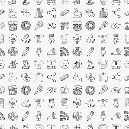 simsearch:400-07630248,k - seamless doodle communication pattern Stock Photo - Budget Royalty-Free & Subscription, Code: 400-07630240