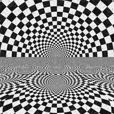 simsearch:400-04781499,k - Abstract black and white checkered background with perspective effect. Photographie de stock - Aubaine LD & Abonnement, Code: 400-07630261