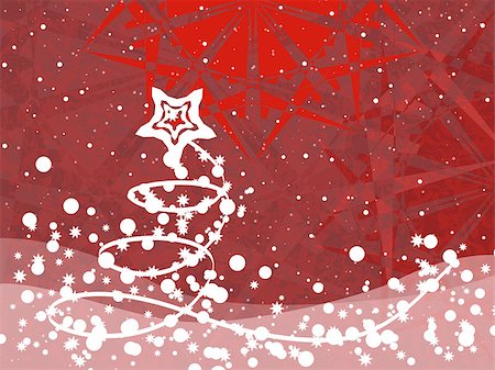 simsearch:400-07627140,k - Abstract illustration of red Christmas background with snow. Stockbilder - Microstock & Abonnement, Bildnummer: 400-07630262