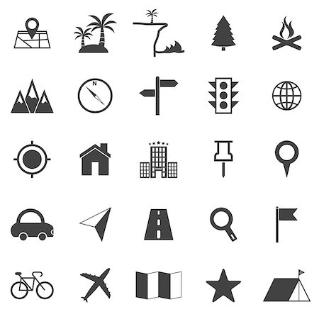 Location icons on white background, stock vector Stock Photo - Budget Royalty-Free & Subscription, Code: 400-07630477