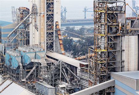 cement factory close up at day Stock Photo - Budget Royalty-Free & Subscription, Code: 400-07630739