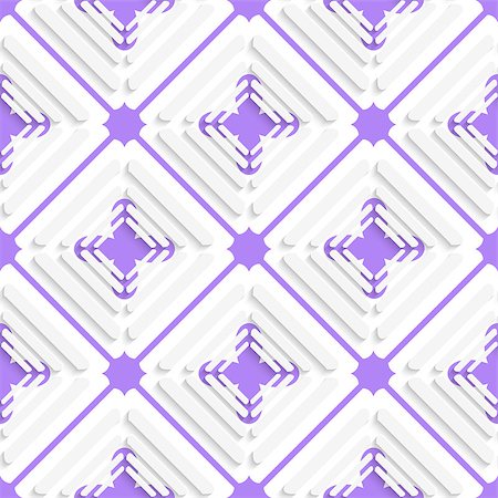 simsearch:400-07660293,k - Abstract 3d seamless background. Diagonal offset squares and purple net pattern with cut out of paper effect. Fotografie stock - Microstock e Abbonamento, Codice: 400-07630804
