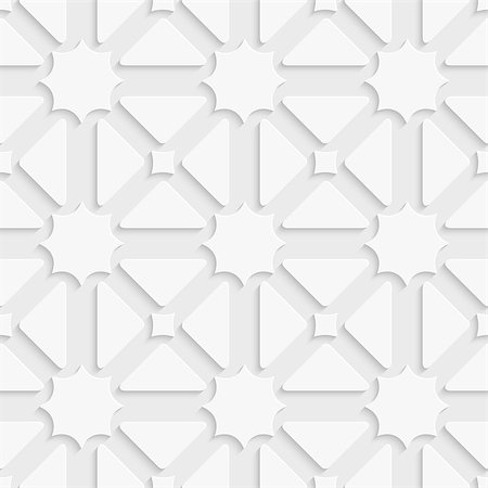 prägen - Abstract seamless background. White triages and stars with shadow tile ornament. Stockbilder - Microstock & Abonnement, Bildnummer: 400-07630845