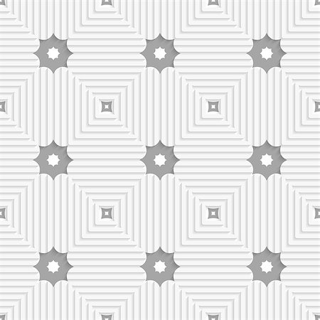 Abstract seamless background. White triangles with lines and gray stars tile ornament. Stock Photo - Budget Royalty-Free & Subscription, Code: 400-07630846