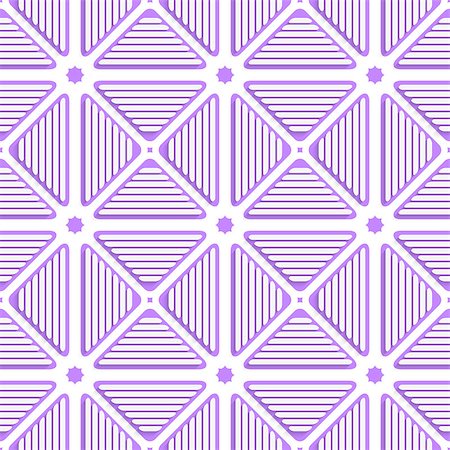 simsearch:400-07616809,k - Abstract seamless background. White triangles with lines and violet tile ornament. Stock Photo - Budget Royalty-Free & Subscription, Code: 400-07630848