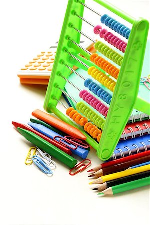 simsearch:400-08037305,k - Back to school concept, school stationery multicolored pencils and notebooks Fotografie stock - Microstock e Abbonamento, Codice: 400-07630887