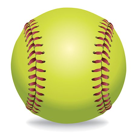 enterlinedesign (artist) - An illustration of a softball isolated on white. Vector EPS 10 available. EPS file contains transparencies and gradient mesh in the dropshadow. Foto de stock - Super Valor sin royalties y Suscripción, Código: 400-07631106