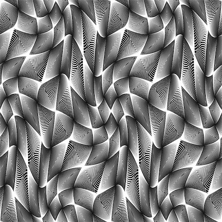 simsearch:400-07631338,k - Design seamless monochrome grid geometric pattern. Abstract warped textured background. Vector art. No gradient Stockbilder - Microstock & Abonnement, Bildnummer: 400-07631224