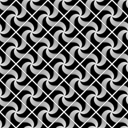 simsearch:400-07676348,k - Design seamless decorative geometric pattern. Abstract monochrome waving lines background. Speckled texture. Vector art Stock Photo - Budget Royalty-Free & Subscription, Code: 400-07631222