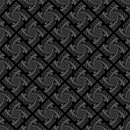 simsearch:400-07830300,k - Design seamless vortex movement strip geometric pattern. Abstract monochrome waving lines background. Speckled texture. Vector art Stockbilder - Microstock & Abonnement, Bildnummer: 400-07631292