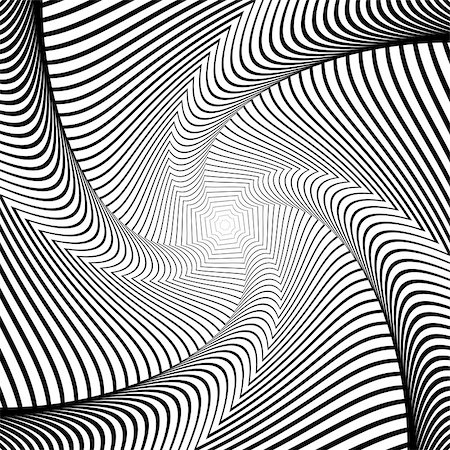 simsearch:400-07717373,k - Design whirlpool movement illusion background. Abstract lines distortion geometric backdrop. Spider web texture. Vector-art illustration Foto de stock - Super Valor sin royalties y Suscripción, Código: 400-07631306