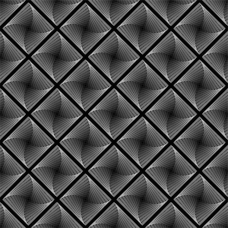 simsearch:400-07830300,k - Design seamless vortex movement strip geometric pattern. Abstract monochrome waving lines background. Speckled texture. Vector art Foto de stock - Super Valor sin royalties y Suscripción, Código: 400-07631329