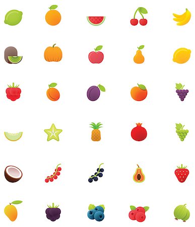 simsearch:400-08618279,k - Set of the Vegetables related icons Foto de stock - Super Valor sin royalties y Suscripción, Código: 400-07631321