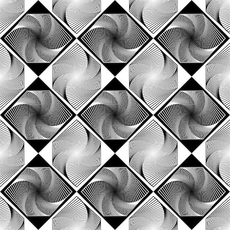 simsearch:400-07631287,k - Design seamless monochrome decorative geometric pattern. Abstract checked textured background. Vector art Stock Photo - Budget Royalty-Free & Subscription, Code: 400-07631337