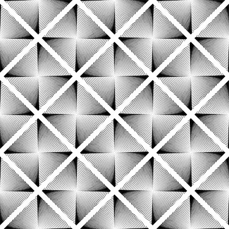 simsearch:400-07631287,k - Design seamless monochrome geometric pattern. Abstract checked interlacing textured background. Vector art Stock Photo - Budget Royalty-Free & Subscription, Code: 400-07631331