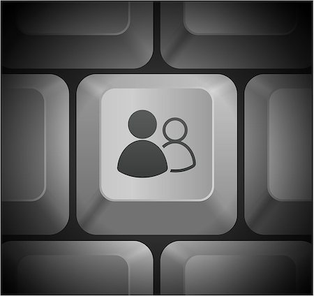 User Group Icon on Computer Keyboard Original Illustration Fotografie stock - Microstock e Abbonamento, Codice: 400-07631386