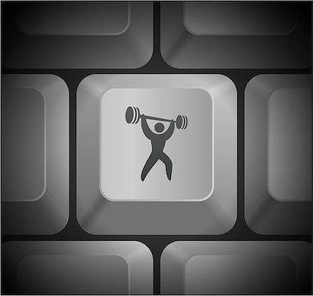 Weightlifter Icon on Computer Keyboard Original Illustration Stock Photo - Budget Royalty-Free & Subscription, Code: 400-07631389