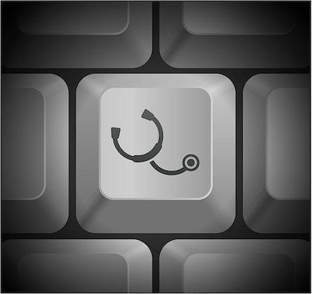 Stethoscope Icon on Computer Keyboard Original Illustration Stock Photo - Budget Royalty-Free & Subscription, Code: 400-07631381