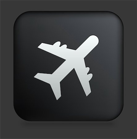 Airplane Icon on Square Black Internet Button Original Illustration Stock Photo - Budget Royalty-Free & Subscription, Code: 400-07631398