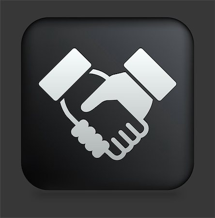 Handshake Icon on Square Black Internet Button Original Illustration Fotografie stock - Microstock e Abbonamento, Codice: 400-07631471