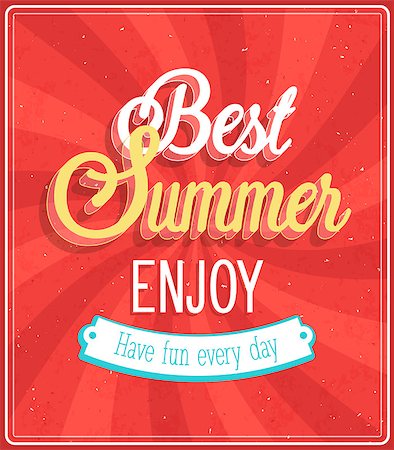 Best Summer Enjoy typographic design. Vector illustration. Stock Photo - Budget Royalty-Free & Subscription, Code: 400-07631586