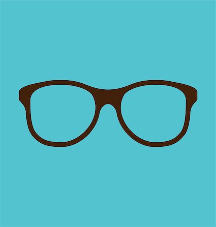 Illustration  vintage glasses icon isolated on blue background - vector Stock Photo - Budget Royalty-Free & Subscription, Code: 400-07631627