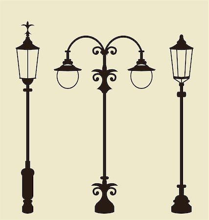 simsearch:400-04532808,k - Illustration set of vintage various forged lampposts - vector Fotografie stock - Microstock e Abbonamento, Codice: 400-07631644