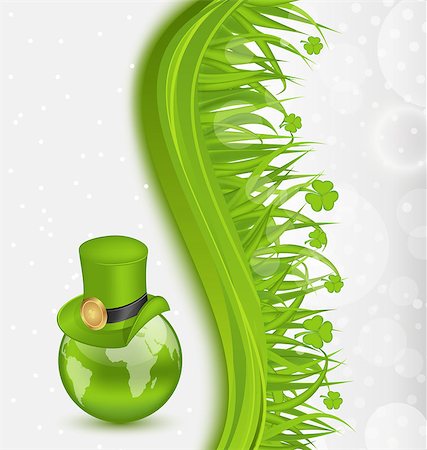 simsearch:400-07303639,k - Illustration hat around Globe on St. Patrick's Day - vector Photographie de stock - Aubaine LD & Abonnement, Code: 400-07631648