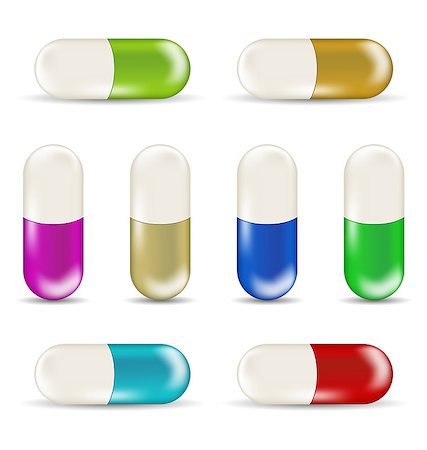 simsearch:400-04902997,k - Illustration set colorful pills isolated on white background (1) - vector Photographie de stock - Aubaine LD & Abonnement, Code: 400-07631676