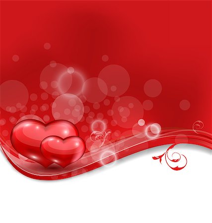 simsearch:400-04334934,k - Illustration Valentine's floral card with beautiful hearts - vector Stock Photo - Budget Royalty-Free & Subscription, Code: 400-07631700