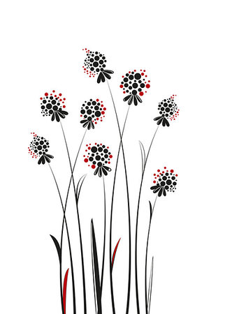 silhouette flowers on a white background Stock Photo - Budget Royalty-Free & Subscription, Code: 400-07631716