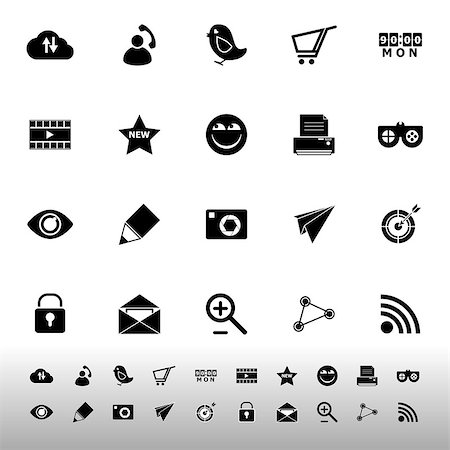 symbols in computers wifi - Internet useful icons on white background, stock vector Stock Photo - Budget Royalty-Free & Subscription, Code: 400-07631763