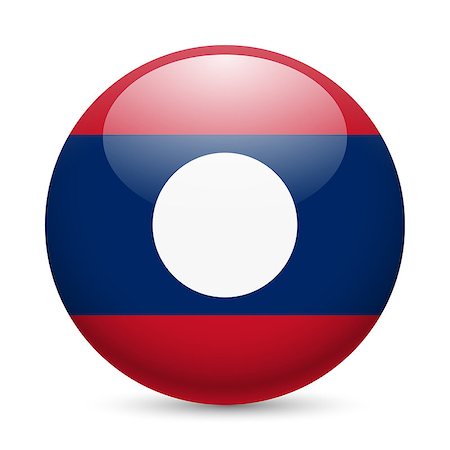 A round badge in the colours of Laos flag. Stock Photo - Budget Royalty-Free & Subscription, Code: 400-07631784