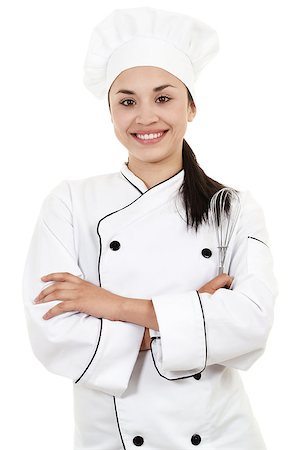Stock image of female Chef or Baker isolated on white background Stock Photo - Budget Royalty-Free & Subscription, Code: 400-07631786