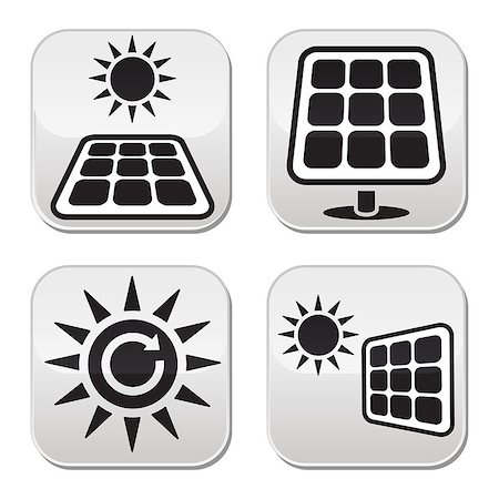 simsearch:400-05255582,k - Vector buttons set of solar panels Photographie de stock - Aubaine LD & Abonnement, Code: 400-07631944
