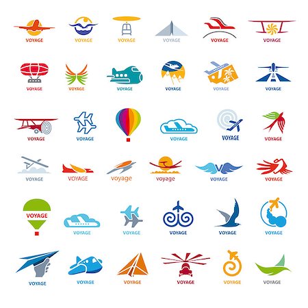 biggest collection of vector logos flights Stock Photo - Budget Royalty-Free & Subscription, Code: 400-07632036