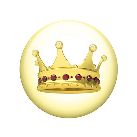 simsearch:400-07632086,k - Gold crown. Spherical glossy button. Web element Stock Photo - Budget Royalty-Free & Subscription, Code: 400-07632075